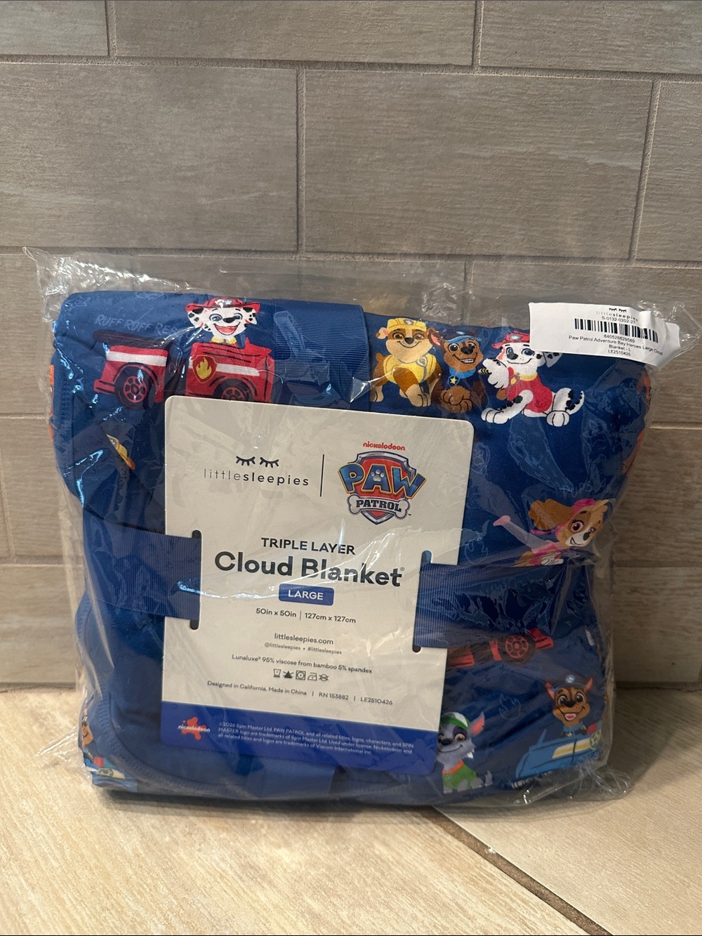 NWT Little Sleepies Paw Patrol cloud blanket